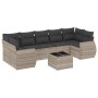 Garden sofa set 8 pieces and gray synthetic rattan cushions by , Garden sets - Ref: Foro24-3253479, Price: 625,69 €, Discount: %