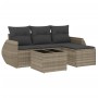 Gartensofa-Set und Kissen, 5-teilig, aus hellem grauem Kunststoff-Rattan. von , Gartensets - Ref: Foro24-3253619, Preis: 368,...