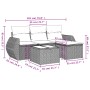 Gartensofa-Set und Kissen, 5-teilig, aus hellem grauem Kunststoff-Rattan. von , Gartensets - Ref: Foro24-3253619, Preis: 368,...