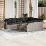 Garden sofa set 11 pieces and gray synthetic rattan cushions by , Garden sets - Ref: Foro24-3253039, Price: 819,25 €, Discoun...