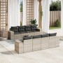 Garden furniture set 9 pieces and light gray synthetic rattan cushions by , Garden sets - Ref: Foro24-3254689, Price: 714,90 ...