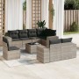 Set muebles jardín 9 pzas y cojines ratán sintético gris claro de , Conjuntos de jardín - Ref: Foro24-3255189, Precio: 733,39...