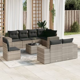 Gartenmöbel-Set 9-teilig mit Kissen aus hellem grauem Kunst-Rattan. von , Gartensets - Ref: Foro24-3255189, Preis: 732,99 €, ...