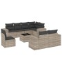 Set muebles jardín 9 pzas y cojines ratán sintético gris claro de , Conjuntos de jardín - Ref: Foro24-3255189, Precio: 732,99...