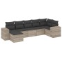 7-piece garden sofa set with light gray PE rattan cushions by , Garden sets - Ref: Foro24-3255219, Price: 544,98 €, Discount: %