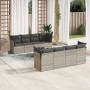 Set muebles jardín 9 pzas y cojines ratán sintético gris claro de , Conjuntos de jardín - Ref: Foro24-3217312, Precio: 646,30...