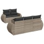 Garden sofa set 6 pieces and gray synthetic rattan cushions by , Garden sets - Ref: Foro24-3253439, Price: 499,66 €, Discount: %