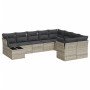 Set of 10-piece garden sofas with light gray synthetic rattan cushions by , Garden sets - Ref: Foro24-3218192, Price: 714,18 ...