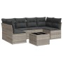 7-piece garden sofa set with light gray PE rattan cushions by , Garden sets - Ref: Foro24-3217402, Price: 476,99 €, Discount: %