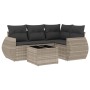 Garden sofa set and cushions 5 pieces light gray synthetic rattan by , Garden sets - Ref: Foro24-3253659, Price: 402,75 €, Di...