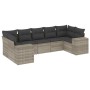 7-piece garden sofa set with light gray PE rattan cushions by , Garden sets - Ref: Foro24-3255329, Price: 576,03 €, Discount: %