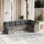 Garden sofa set 8 pieces and gray synthetic rattan cushions by , Garden sets - Ref: Foro24-3263278, Price: 564,44 €, Discount: %