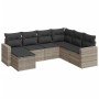 7-piece garden sofa set with light gray PE rattan cushions by , Garden sets - Ref: Foro24-3219292, Price: 485,04 €, Discount: %