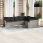 Garden furniture set 9 pieces and light gray synthetic rattan cushions by , Garden sets - Ref: Foro24-3219432, Price: 651,89 ...