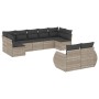 Set muebles jardín 9 pzas y cojines ratán sintético gris claro de , Sofás modulares de exterior - Ref: Foro24-3221821, Precio...