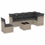 Set de sofás de jardín 7 pzas con cojines ratán PE gris claro de , Conjuntos de jardín - Ref: Foro24-3217712, Precio: 496,99 ...