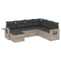 7-piece garden sofa set with light gray PE rattan cushions by , Garden sets - Ref: Foro24-3220501, Price: 489,99 €, Discount: %