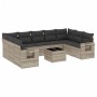 Gartensofa-Set, 10-teilig, mit Kissen, aus hellem grauen Kunststoff-Rattan. von , Gartensets - Ref: Foro24-3220611, Preis: 71...