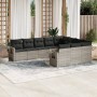 Set sofás jardín 10 pzas con cojines ratán sintético gris claro de , Conjuntos de jardín - Ref: Foro24-3220691, Precio: 716,6...