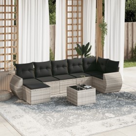 Set de sofás de jardín 8 pzas y cojines ratán sintético gris de , Conjuntos de jardín - Ref: Foro24-3254029, Precio: 595,99 €...