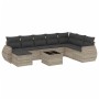 Set muebles jardín 9 pzas y cojines ratán sintético gris claro de , Sofás modulares de exterior - Ref: Foro24-3221771, Precio...