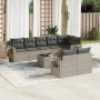 Set muebles jardín 9 pzas y cojines ratán sintético gris claro de , Conjuntos de jardín - Ref: Foro24-3220431, Precio: 661,28...