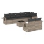 Set muebles jardín 9 pzas y cojines ratán sintético gris claro de , Conjuntos de jardín - Ref: Foro24-3220431, Precio: 661,28...