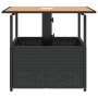 Mesa de jardín agujero de sombrilla ratán negro 55x55x46,5 cm de , Mesas de jardín - Ref: Foro24-364117, Precio: 68,23 €, Des...