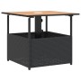 Mesa de jardín agujero de sombrilla ratán negro 55x55x46,5 cm de , Mesas de jardín - Ref: Foro24-364117, Precio: 68,23 €, Des...