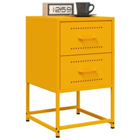 Bedside tables 2 units yellow mustard steel 36x39x60.5 cm by , Nightstands - Ref: Foro24-846465, Price: 123,17 €, Discount: %