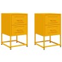 Mesitas de noche 2 uds acero amarillo mostaza 36x39x60,5 cm de , Mesitas de noche - Ref: Foro24-846465, Precio: 123,17 €, Des...