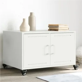 Mesa de centro acero laminado en frío blanco 68x50x43,5 cm de , Mesas de centro - Ref: Foro24-846691, Precio: 78,76 €, Descue...