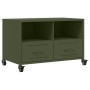 TV stand made of cold-rolled steel in olive green, measuring 68x39x43.5 cm. by , TV Furniture - Ref: Foro24-846702, Price: 88...