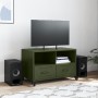 TV stand made of cold-rolled steel in olive green, measuring 68x39x43.5 cm. by , TV Furniture - Ref: Foro24-846702, Price: 88...