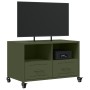 Mueble para TV acero laminado en frío verde oliva 68x39x43,5 cm de , Muebles TV - Ref: Foro24-846702, Precio: 88,05 €, Descue...