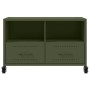 TV stand made of cold-rolled steel in olive green, measuring 68x39x43.5 cm. by , TV Furniture - Ref: Foro24-846702, Price: 88...