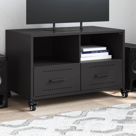 TV stand made of black cold-rolled steel, measuring 68x39x43.5 cm. by , TV Furniture - Ref: Foro24-846698, Price: 83,64 €, Di...