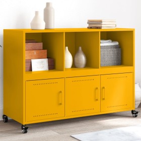 Cold-rolled steel sideboard in mustard yellow, 100.5x39x72 cm by , Sideboards - Ref: Foro24-846737, Price: 119,78 €, Discount: %