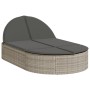 Double sun lounger with light gray synthetic rattan cushions by , Loungers - Ref: Foro24-368651, Price: 252,91 €, Discount: %