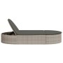 Double sun lounger with light gray synthetic rattan cushions by , Loungers - Ref: Foro24-368651, Price: 274,99 €, Discount: %