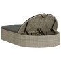 Double sun lounger with light gray synthetic rattan cushions by , Loungers - Ref: Foro24-368651, Price: 252,91 €, Discount: %