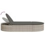 Double sun lounger with light gray synthetic rattan cushions by , Loungers - Ref: Foro24-368651, Price: 252,91 €, Discount: %