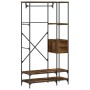 Coat rack with smoked oak engineered wood shelves by , Dresser Organizers and Bar Hangers - Ref: Foro24-847861, Price: 142,99...