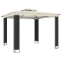 Gazebo with double cream fabric roof 2.94x2.94 m by , Tents and gazebos - Ref: Foro24-368444, Price: 358,99 €, Discount: %