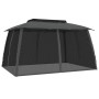 Double-roof gazebo with anthracite steel mesh walls, 3.93x2.93 m by , Tents and gazebos - Ref: Foro24-368452, Price: 255,43 €...