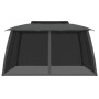 Double-roof gazebo with anthracite steel mesh walls, 3.93x2.93 m by , Tents and gazebos - Ref: Foro24-368452, Price: 255,43 €...