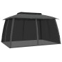 Double-roof gazebo with anthracite steel mesh walls, 3.93x2.93 m by , Tents and gazebos - Ref: Foro24-368452, Price: 255,43 €...