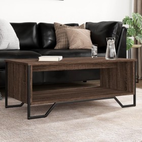 Mesa de centro madera de ingeniería roble marrón 100x51x40 cm de , Mesas de centro - Ref: Foro24-848483, Precio: 73,99 €, Des...