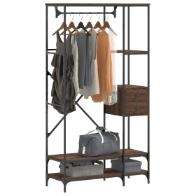 Coat rack with brown oak engineered wood shelves by , Dresser Organizers and Bar Hangers - Ref: Foro24-847863, Price: 147,23 ...