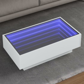 White engineered wood coffee table with LED lights 90x50x30 cm by , Coffee table - Ref: Foro24-847518, Price: 157,99 €, Disco...